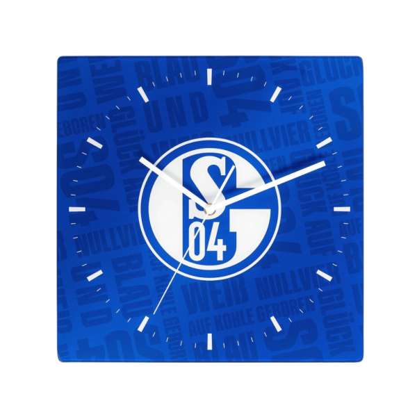 Schalke Wanduhr Glas