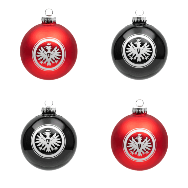 Eintracht Frankfurt Christbaumkugeln 4er Set mit Logo