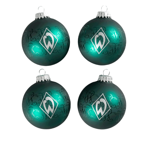 Werder Bremen Weihnachtskugeln 4er Set Raute