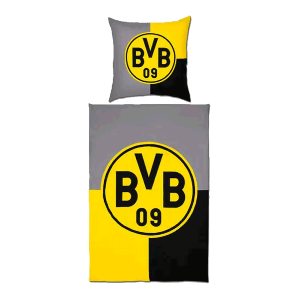 BVB Wendebettwäsche anthrazit/gelb