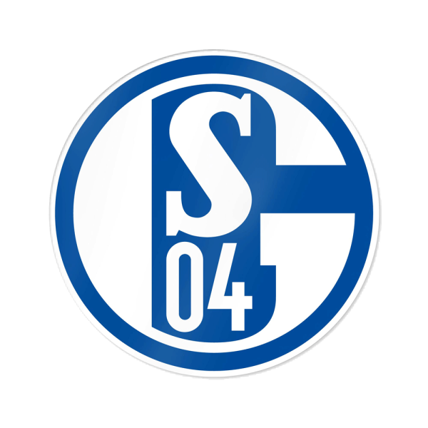 Schalke Aufkleber blau und weiß 8 cm