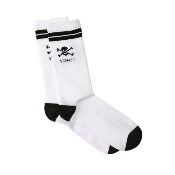 St. Pauli Socken Tennis Totenkopf weiß