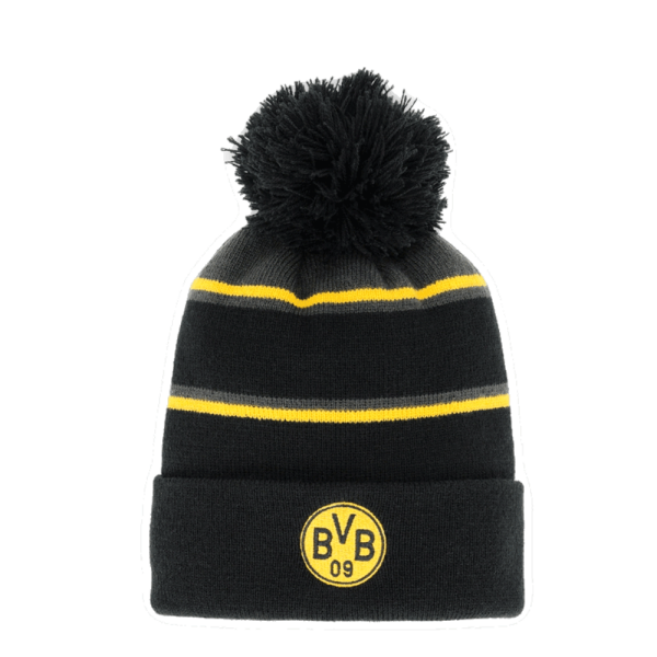 BVB Bommelmütze schwarz Erw.