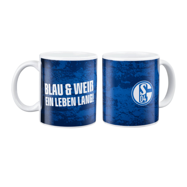 Schalke Kaffeebecher Blau & Weiß ein Leben lang