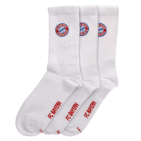 Bayern M&uuml;nchen Crew Socken 3er Set wei&szlig;