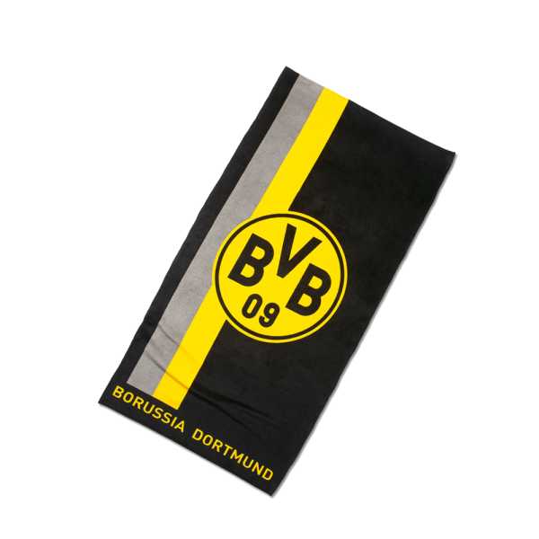 BVB Handtuch mit Logo im Streifenmuster 50x100cm
