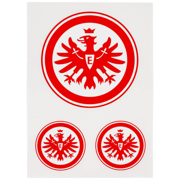 Eintracht Frankfurt Aufkleberset LOGO 3er rot
