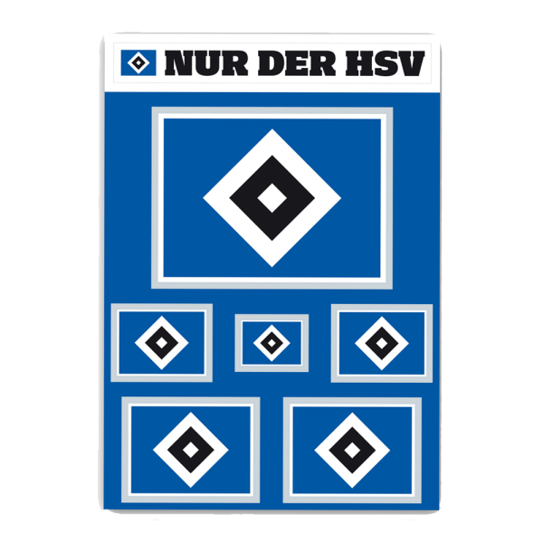 HSV Aufkleber Set Raute